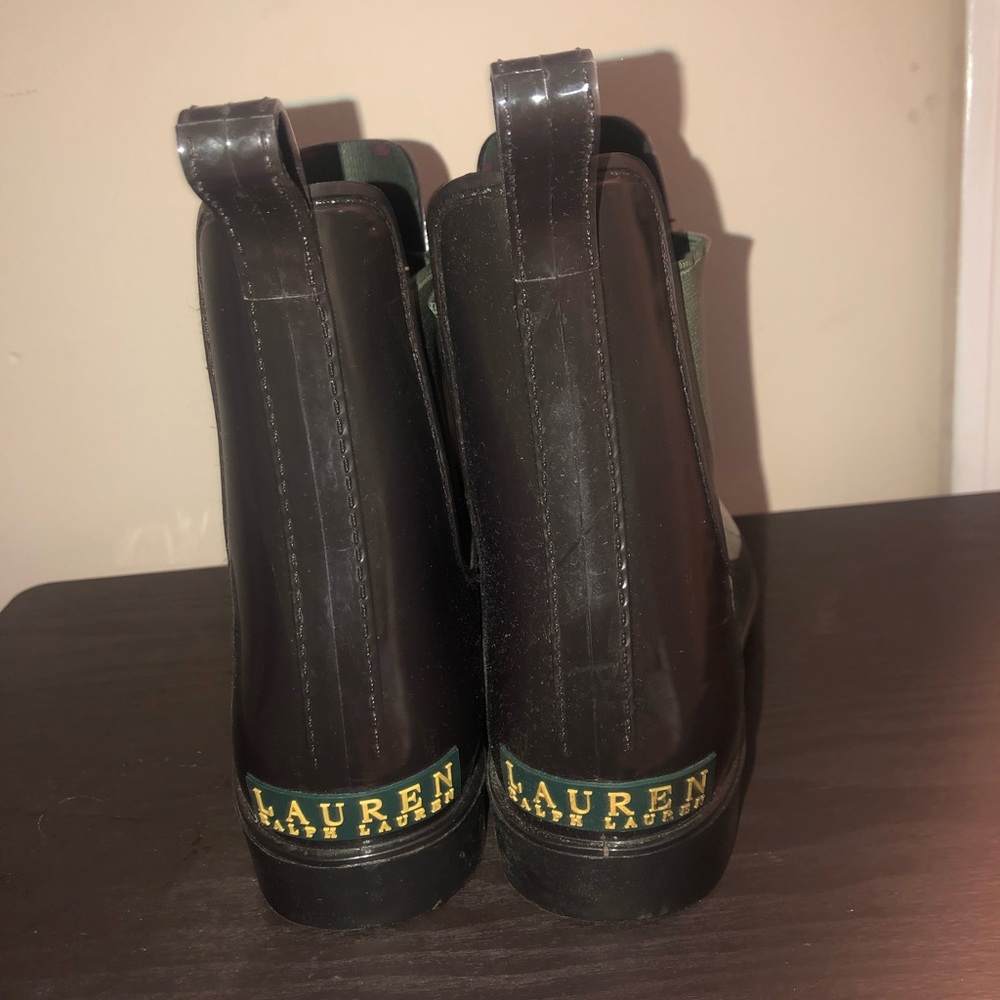 Brown & Olive Green Ralph Lauren Rain Boots